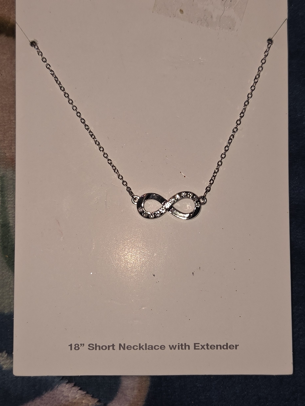 Time and Tru Silver Infinity Pendant Necklace with Clear Crystals